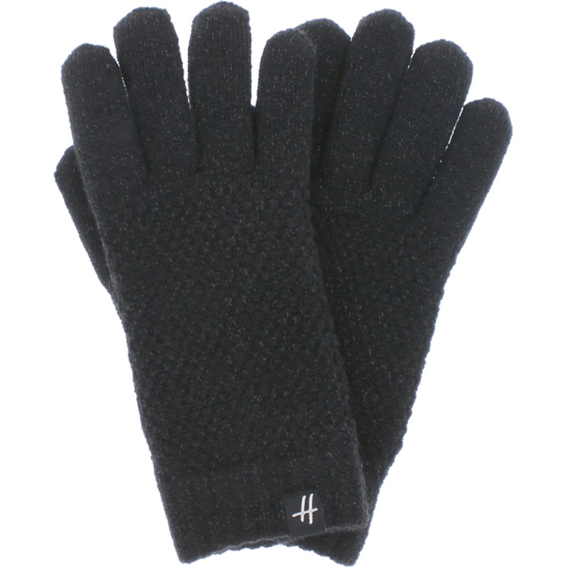 Gants femme en maille unie avec lurex doublé en teddy plush