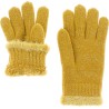 Children's gloves in plain knit with lurex wrist and teddy lining