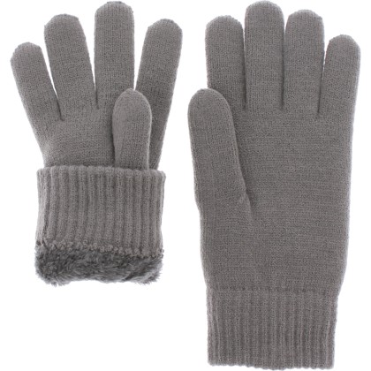 Gants homme en maille unie doublés en teddy plush