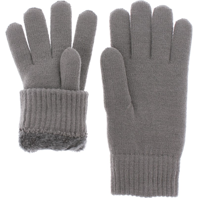 gants homme en maille avec doublure teddy plush soft