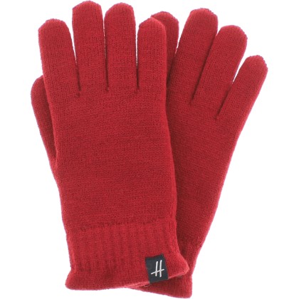 Women's plain knit gloves lined with teddy plush