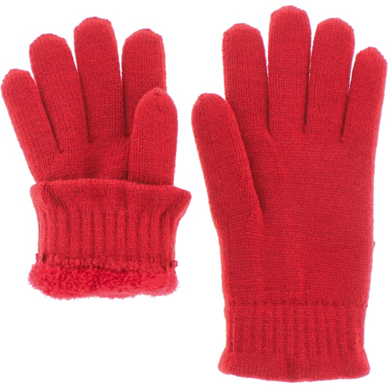 gants femme en maille avec doublure en teddy plush doux