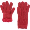 Women's knit gloves with lurex lined in teddy plush