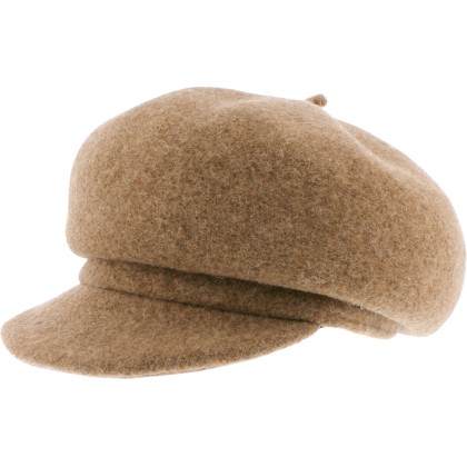 Plain wool beret with visor