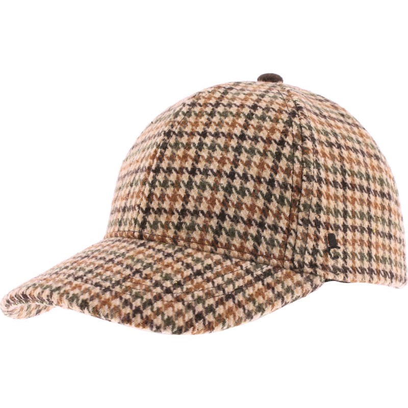 Casquette de forme baseball en tissu pied de poule