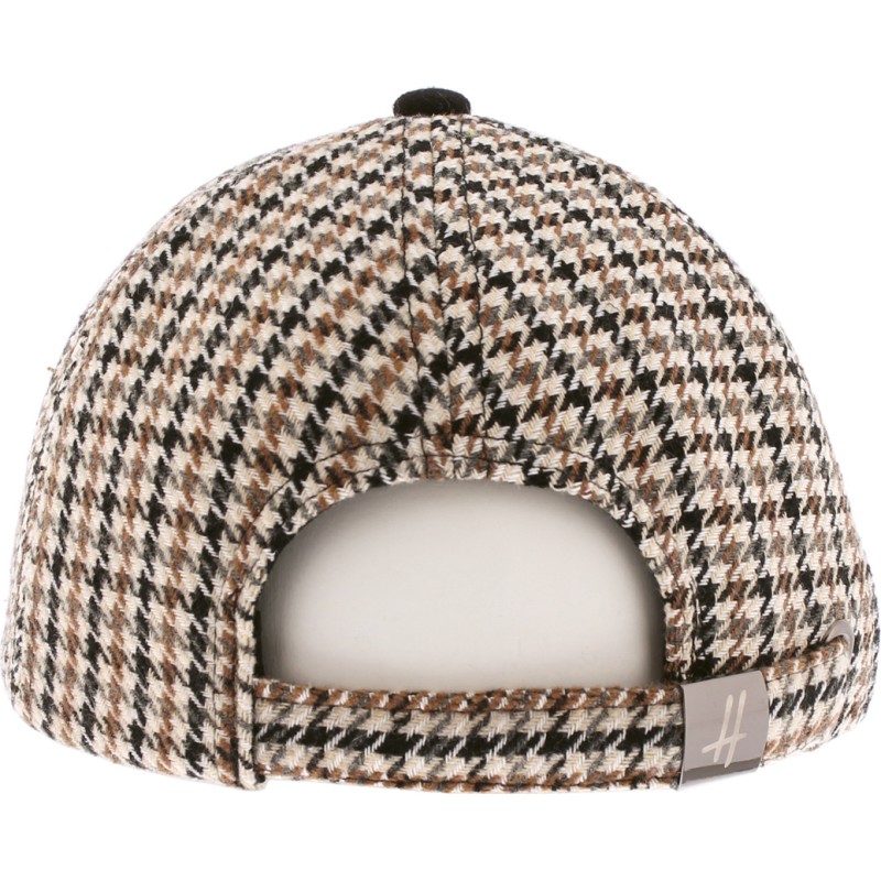 Baseball cap in houndstooth fabric