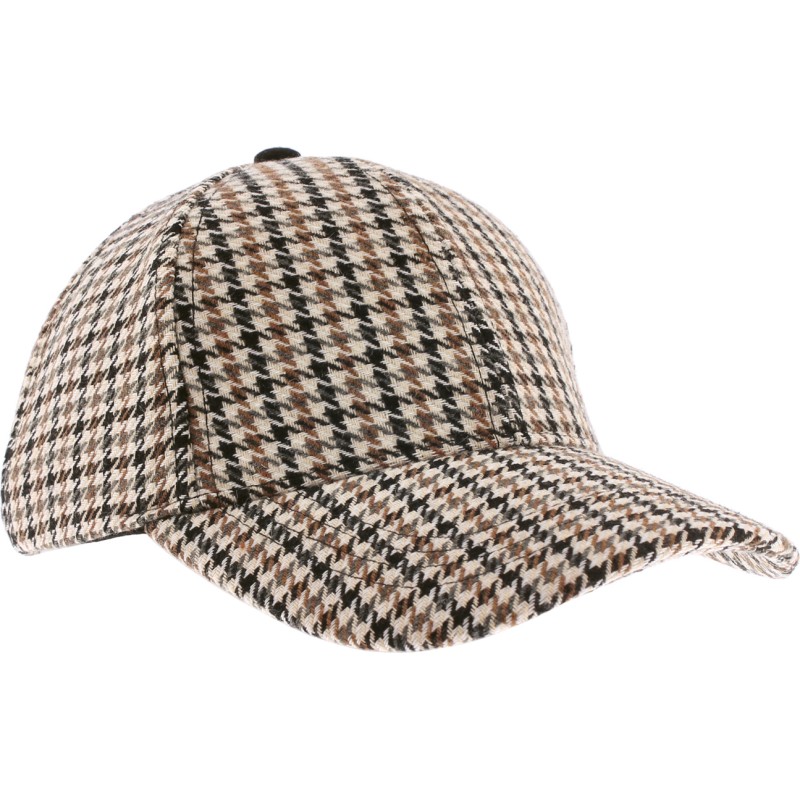 Baseball cap in houndstooth fabric