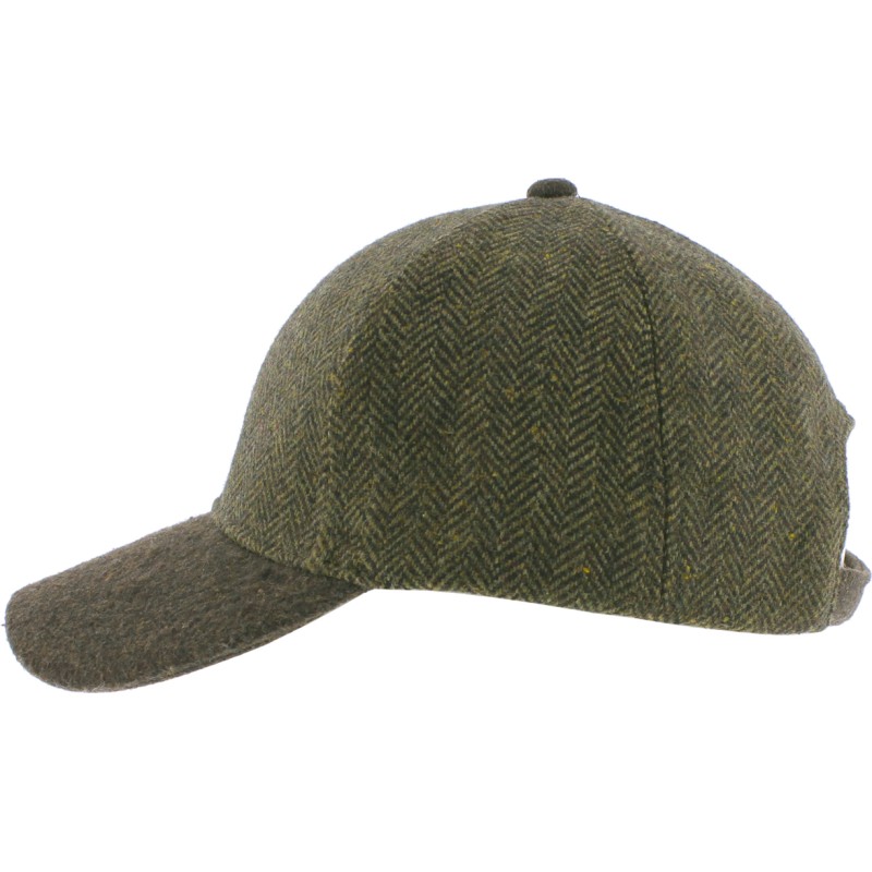 Tweed baseball cap, plain visor