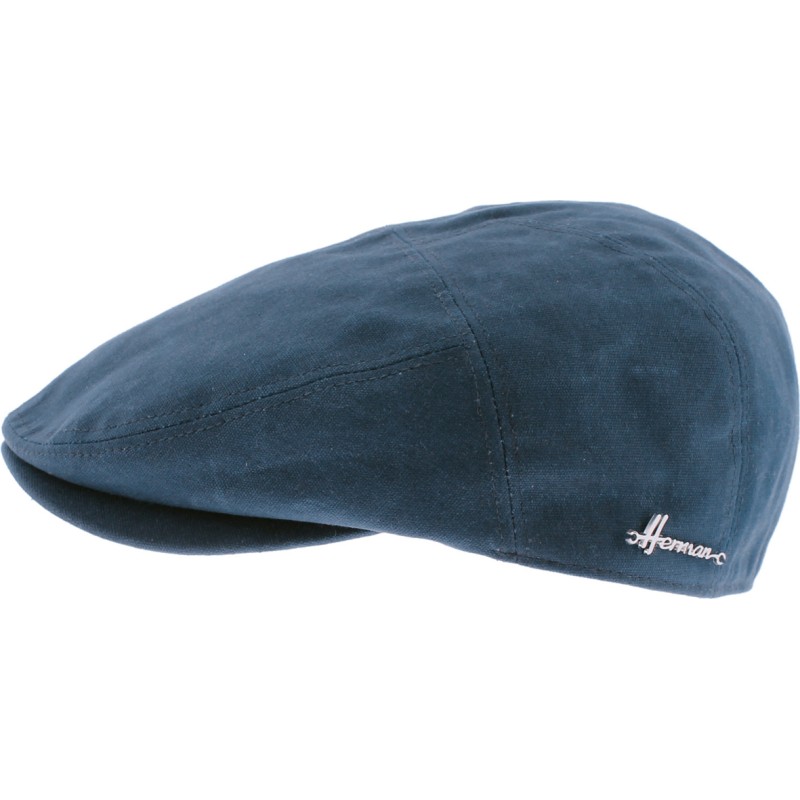 Waterproof waxed cotton flat cap