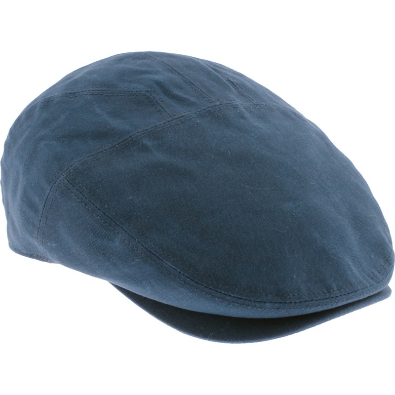 Casquette plate imperméable en coton huilé