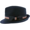 Small brim felt hat with grosgrain decoration and bow, with interior d
