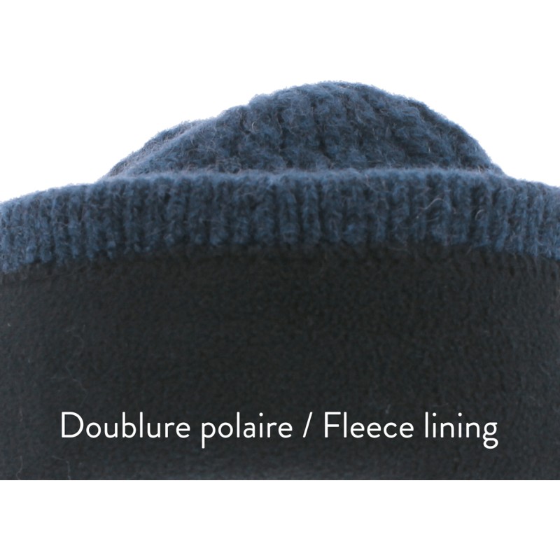 Adult cable-knit neck warmer with fleece lining