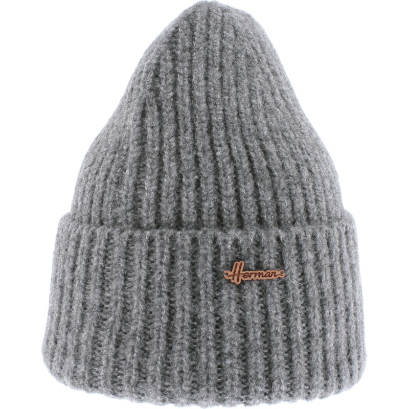 Plain ribbed adult beanie with cuff