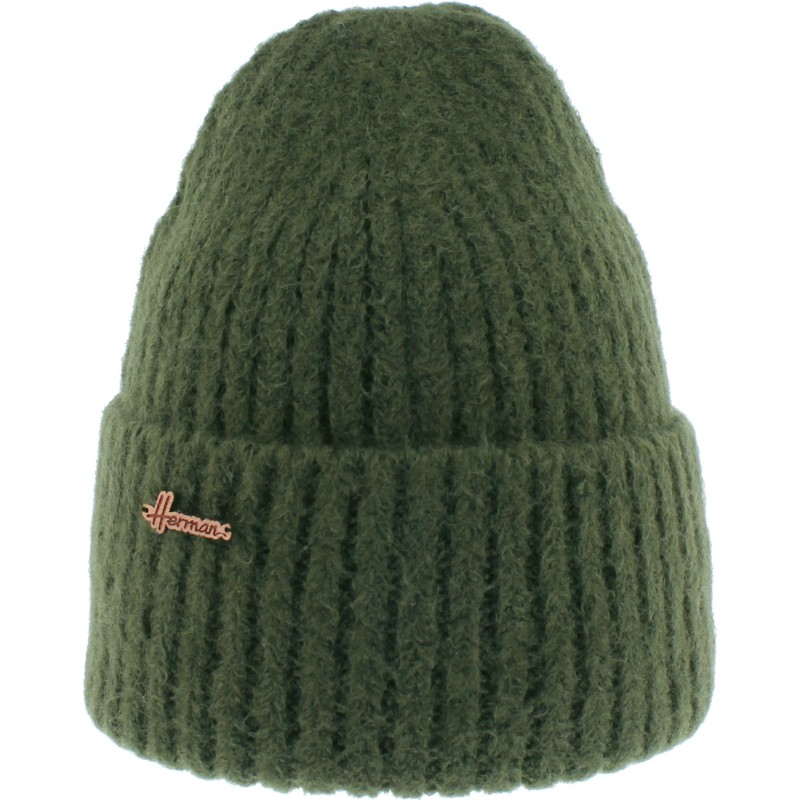 Plain ribbed adult beanie with cuff
