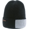 Adult cuffed beanie, two-tone decor, with interior plush