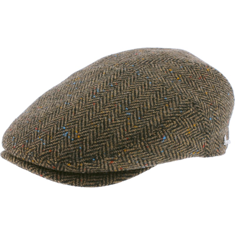 Herringbone tweed flat cap