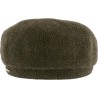 Newsboy cap with herringbone pattern fabric