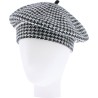 Houndstooth pattern set, with LUREX thread, consisting of a beret, lon