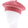 Houndstooth pattern set, with LUREX thread, consisting of a beret, lon