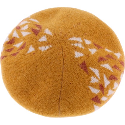 Women's beret with triangle pattern, with interior drawstring