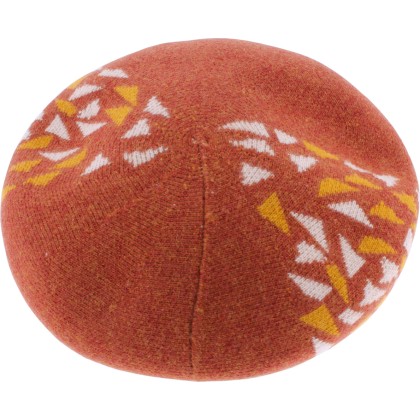 Women's beret with triangle pattern, with interior drawstring