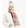 Set consisting of a pompom hat, a pair of tactile gloves and a scarf (