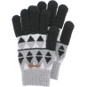 Set consisting of a pompom hat, a pair of tactile gloves and a scarf (