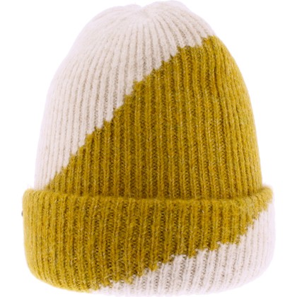 Two-tone ribbed adult beanie with cuff