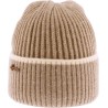 Adult ribbed beanie with edging and cuff