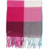 Large fringed scarf, with large check pattern, 190 x 68 cm