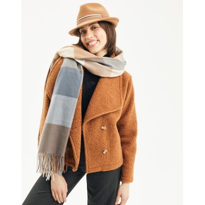 echarpe femme hiver coloris marron beige