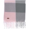 Large fringed scarf, with large check pattern, 190 x 68 cm