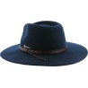 Chapeau grand bord en feutre, avec ceinture en imitation cuir et cordo