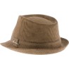 Small brim hat in corduroy, raised brim at the back