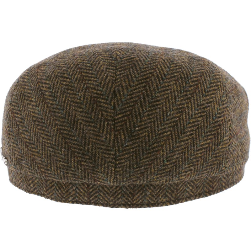 Herringbone tweed flat cap