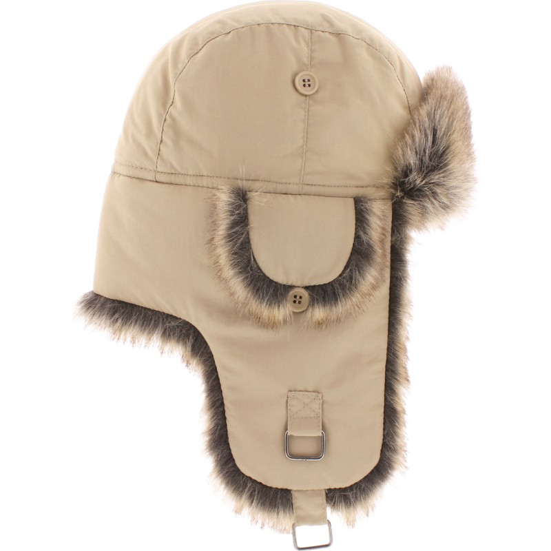 Faux fur hat, with 2 closing positions