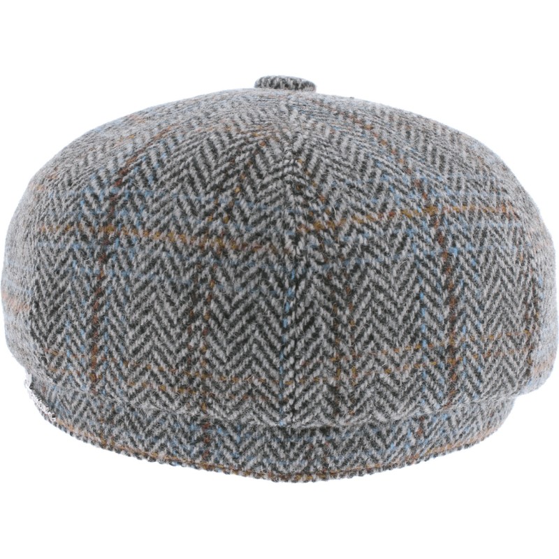 Casquette gavroche avec tissu motif chevrons et lignes