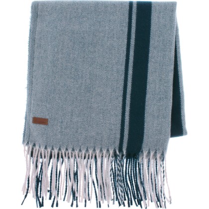 Large fringed scarf, with large check pattern, 180 x 65cm