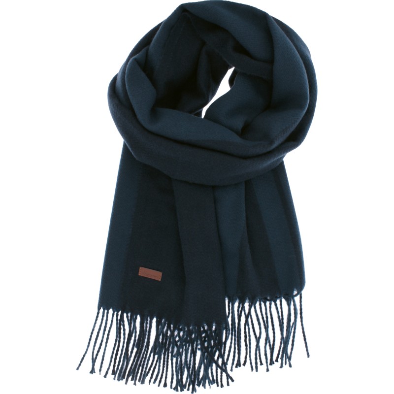 Large fringed scarf, with large check pattern, 180 x 65cm