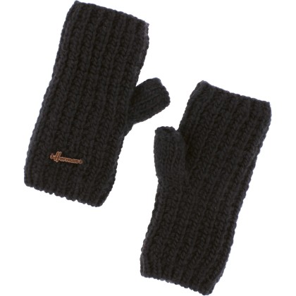 Plain adult mittens knitted with 80% recycled plastic thread. Lined in