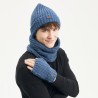 mitaines en tricot coloris bleu, double en plush doux