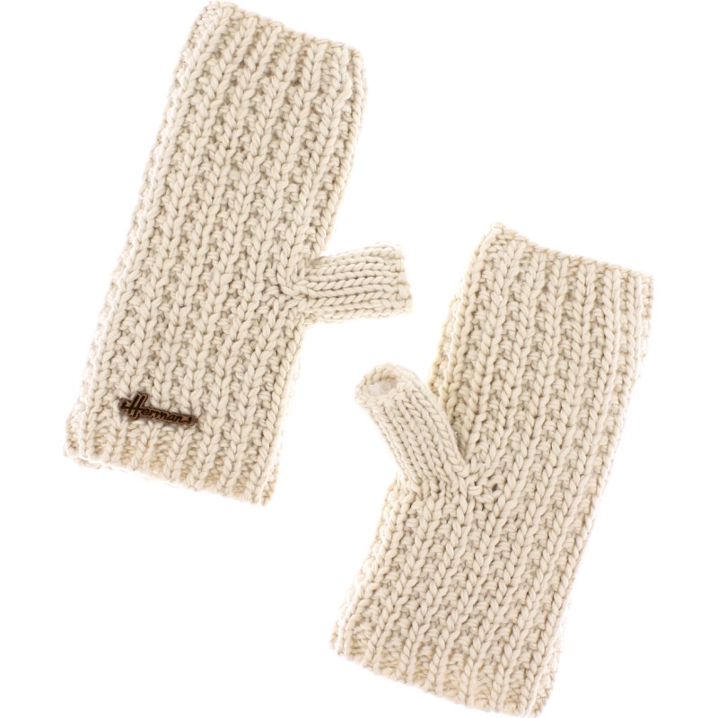 Plain adult mittens knitted with 80% recycled plastic thread. Lined in