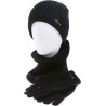 SET Cuffed beanie, pair of tactile gloves with palm and neck reinforce