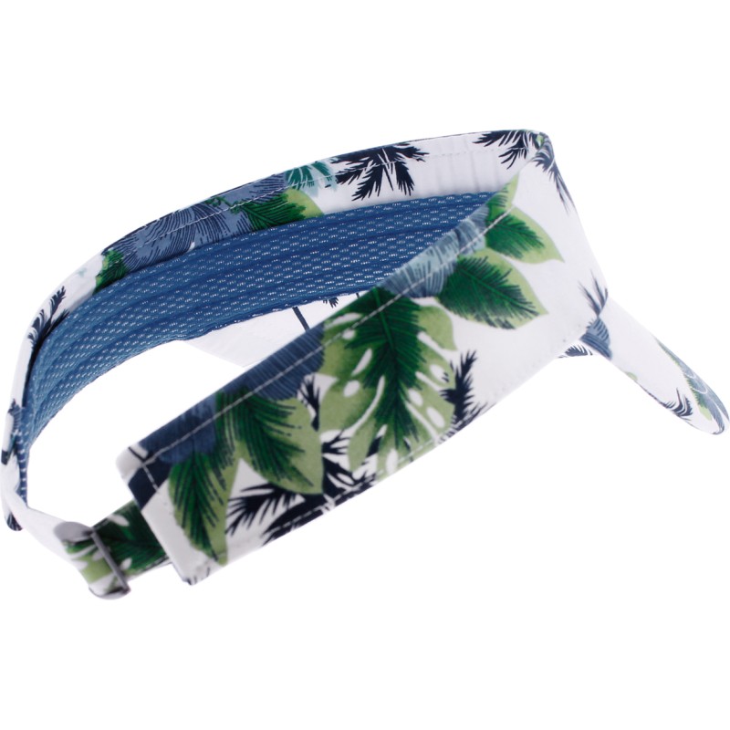 Visor with tropical pattern, with tightening buckle