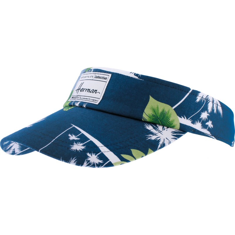 Visor with tropical pattern, with tightening buckle