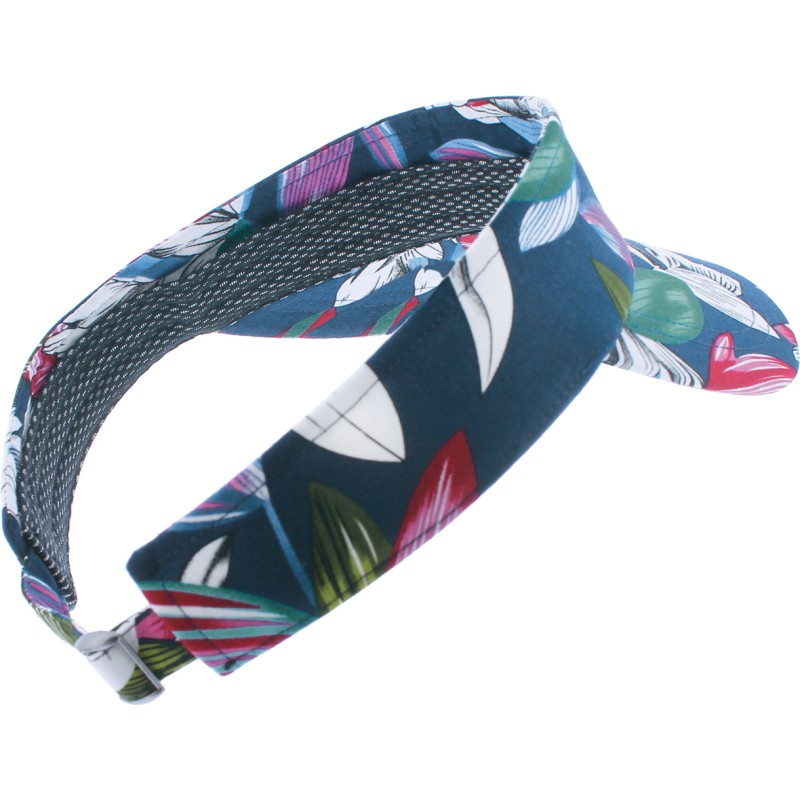 Visor with floral pattern, with tightening buckle