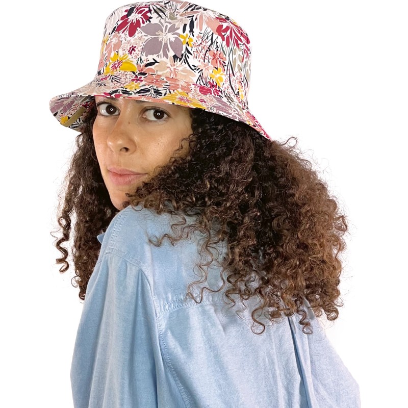 chapeau bob femme herman chapeau femme imprimé fleurs retro