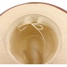 Chapeau en paille papier à grand bord, avec ceinture et bord bourdonné
