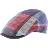 Flat cap with checked fabric