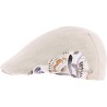 Plain color flat cap with pattern fabric on both side of the cap